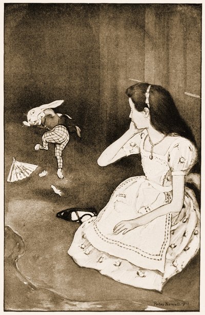 بدأ الأرنب بعنف ، رسم توضيحي لـ Lewis Carrolls Alices Adventures in Wonderland ، 1901 بواسطة بيتر نيويل